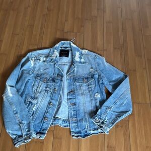Zara Light Blue Distressed Jean Jacket